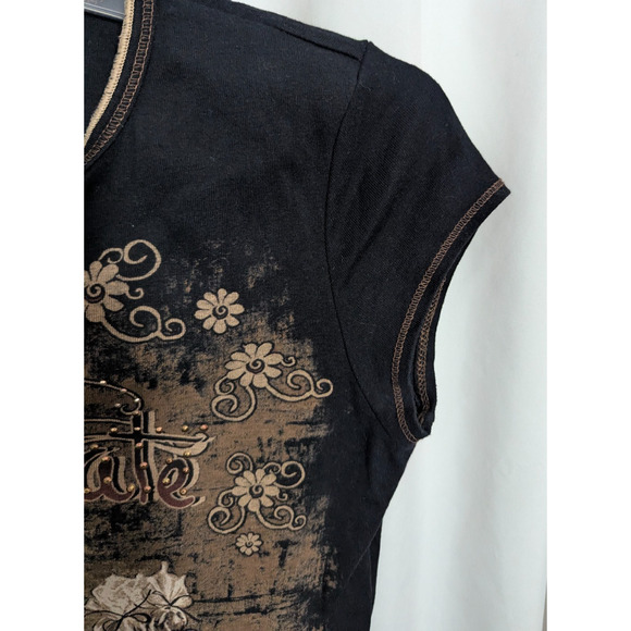 y2k Blue Canyon Brown Rhinestone Chocolate Top Large G1 Grunge Whimsigoth Fairy - Picture 4 of 6